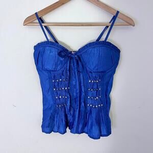 Blue bustier corset top